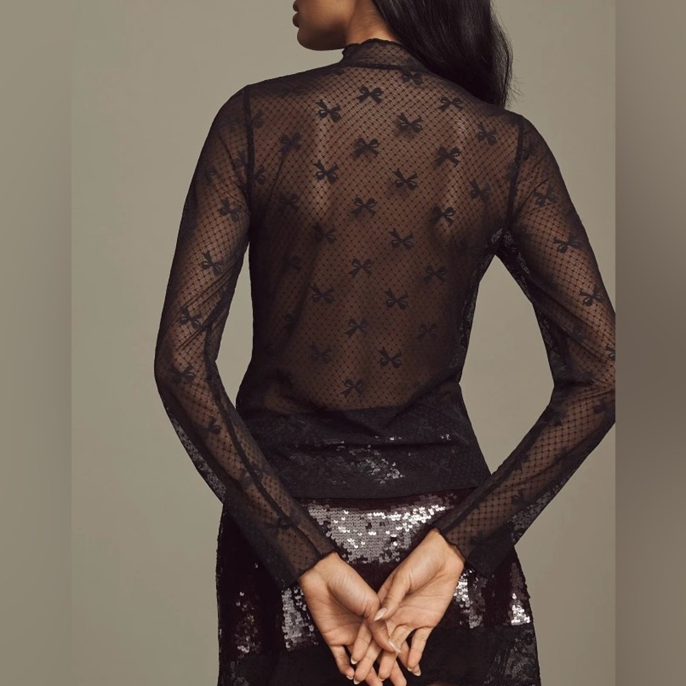 NWT Size XL -  Anthropologie lace Layering Turtleneck - Picture 5 of 8